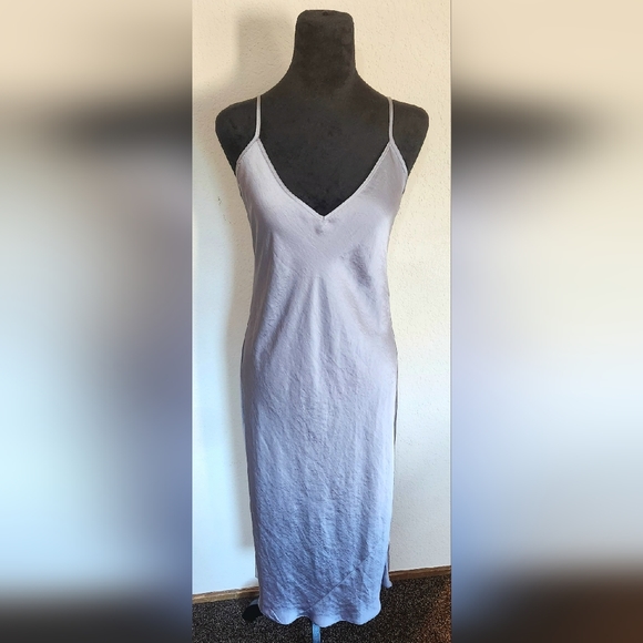 Wilfred Only Slip Satin Midi Dress- Ardoise - Picture 5 of 7